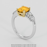 2.10 Ct. Yellowish Orange Spessartite Garnet Ring, 14K Yellow & White 2