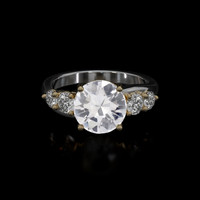 2.91 Ct. White Sapphire Ring, 14K Yellow & White 1