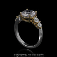 2.91 Ct. White Sapphire Ring, 14K Yellow & White 2