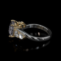 2.91 Ct. White Sapphire Ring, 14K Yellow & White 4