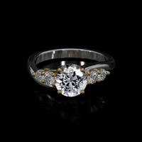 1.58 Ct. White Sapphire Ring, 18K Yellow & White 1