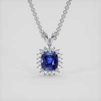 3.16 Ct. Blue Sapphire Pendant, Platinum 950 1