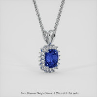 3.16 Ct. Blue Sapphire Pendant, Platinum 950 2