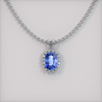 1.24 Ct. Blue Sapphire Pendant, Platinum 950 1