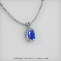 1.24 Ct. Blue Sapphire Pendant, Platinum 950 2