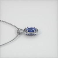 0.80 Ct. Blue Sapphire Pendant, 14K White Gold 3