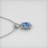 1.21 Ct. Greenish Blue Sapphire Pendant, 14K White Gold 3