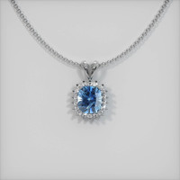 1.80 Ct. Sapphire Pendant, 14K White Gold 1