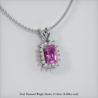 0.54 Ct. Pink Sapphire Pendant, 14K White Gold 2