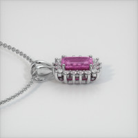 0.54 Ct. Pink Sapphire Pendant, 14K White Gold 3