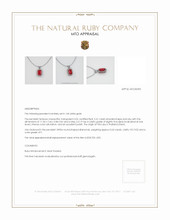Ruby Pendant 5.41 Ct., 14K White Gold Appraisal