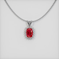 1.09 Ct. Ruby Pendant, 14K White Gold 1