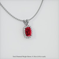 1.09 Ct. Ruby Pendant, 14K White Gold 2