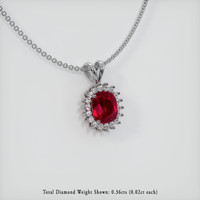 2.98 Ct. Ruby Pendant, 14K White Gold 2