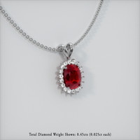 3.07 Ct. Ruby Pendant, 14K White Gold 2