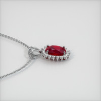 3.07 Ct. Ruby Pendant, 14K White Gold 3