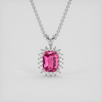 2.10 Ct. Pink Sapphire Pendant, 14K White Gold 1