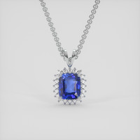 4.16 Ct. Blue Sapphire Pendant, 14K White Gold 1