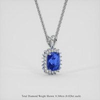4.16 Ct. Blue Sapphire Pendant, 14K White Gold 2