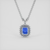 4.16 Ct. Blue Sapphire Pendant, 14K White Gold 4