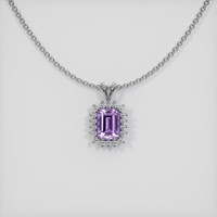 1.66 Ct. Sapphire Pendant, 14K White Gold 1