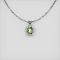 0.69 Ct. Green Sapphire Pendant, 14K White Gold 1