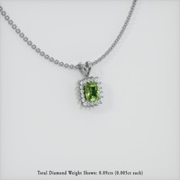 0.69 Ct. Green Sapphire Pendant, 14K White Gold 2