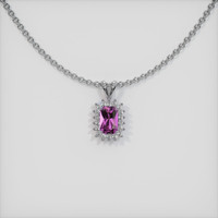 0.57 Ct. Purple Sapphire Pendant, 14K White Gold 1