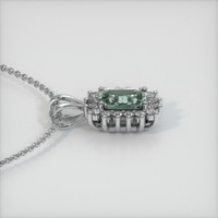 0.76 Ct. Bluish Green Sapphire Pendant, 14K White Gold 3