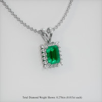 1.56 Ct. Emerald Pendant, 18K White Gold 2