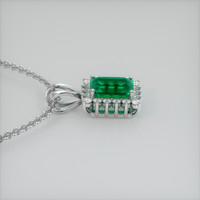 1.56 Ct. Emerald Pendant, 18K White Gold 3