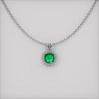 0.68 Ct. Emerald  Pendant - 18K White Gold