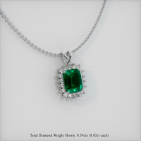 4.18 Ct. Emerald  Pendant - 18K White Gold