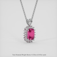 2.10 Ct. Pink Sapphire Pendant, 18K White Gold 2