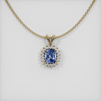 0.80 Ct. Blue Sapphire Pendant, 14K Yellow Gold 1