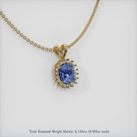 0.80 Ct. Blue Sapphire Pendant, 14K Yellow Gold 2