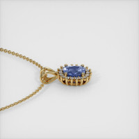 0.80 Ct. Blue Sapphire Pendant, 14K Yellow Gold 3