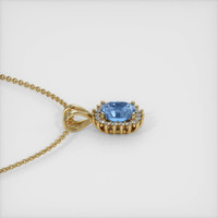 1.21 Ct. Greenish Blue Sapphire Pendant, 14K Yellow Gold 3