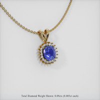 0.76 Ct. Blue Sapphire Pendant, 14K Yellow Gold 2