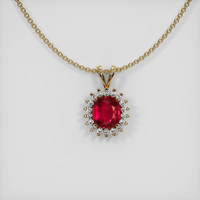 2.98 Ct. Ruby Pendant, 14K Yellow Gold 1