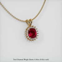 2.98 Ct. Ruby Pendant, 14K Yellow Gold 2