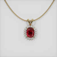 3.07 Ct. Ruby Pendant, 14K Yellow Gold 1