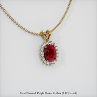 3.07 Ct. Ruby Pendant, 14K Yellow Gold 2