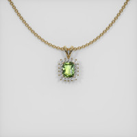 0.69 Ct. Green Sapphire Pendant, 14K Yellow Gold 1