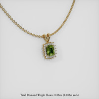 0.69 Ct. Green Sapphire Pendant, 14K Yellow Gold 2