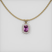 0.57 Ct. Purple Sapphire Pendant, 14K Yellow Gold 1