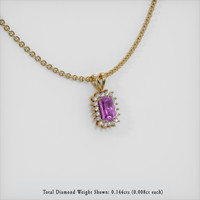 0.57 Ct. Purple Sapphire Pendant, 14K Yellow Gold 2