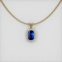 1.20 Ct. Blue Sapphire Pendant, 18K Yellow Gold 1