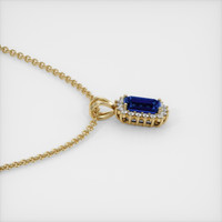 1.20 Ct. Blue Sapphire Pendant, 18K Yellow Gold 3