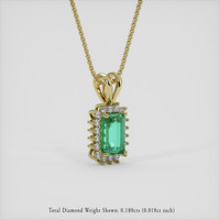 0.98 Ct. Emerald Pendant, 18K Yellow Gold 2